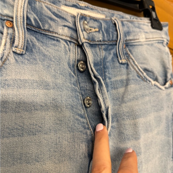 MOTHER The Tomcat Light Blue Distressed Boyfriend Jeans - Picture 3 of 6